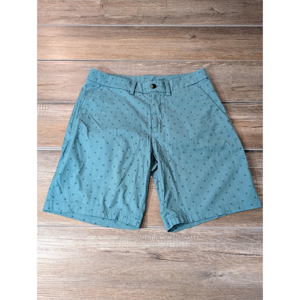 Lululemon Shorts Mens 34 Teal AOP X Print The Works Quick Oxford Chino Hybrid